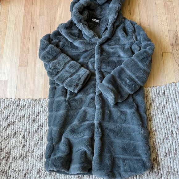 Cozy Gray Faux Fur Kids Jacket - Picture 1 of 4